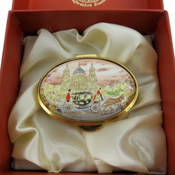 STAFFORDSHIRE ENAMELS Royal Wedding 1981 Prince Charles & Diana England Vintage - Picture 9 of 12